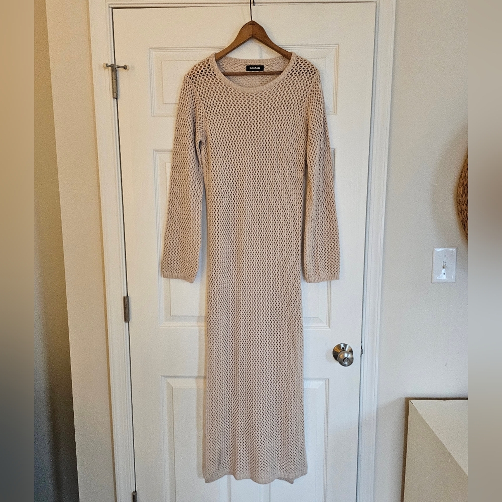 Naadam Textured Crochet Maxi Dress Size Small - Picture 7 of 9
